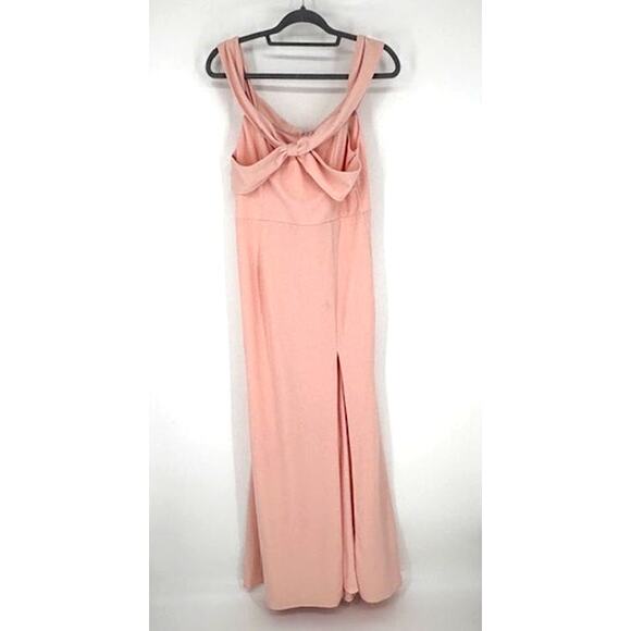 Lulus “Elegant Perception” Light Pink Off-the-Shoulder Bow Maxi Dress – Large - Picture 3 of 5